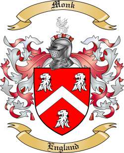 Monk Family Crest from England