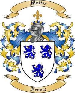 Motier Family Crest from France