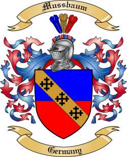 Mussbaum Family Crest from Germany
