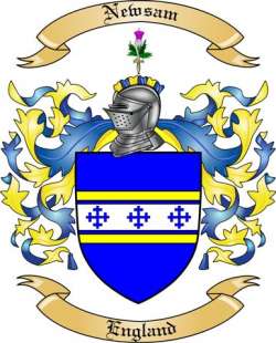 Newsam Family Crest from England