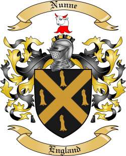 Nunne Family Crest from England