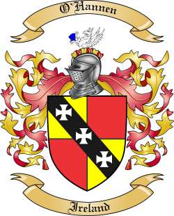 O'Hannen Family Crest from Ireland