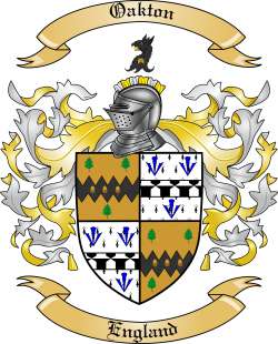 Oakton Family Crest from England