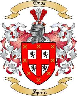Oroz Family Crest from Spain