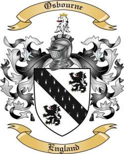 Osbourne Family Crest from England