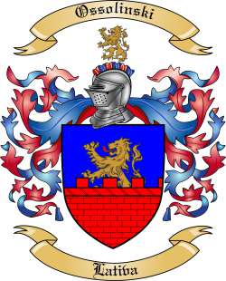 Ossolinski Family Crest from Lativa
