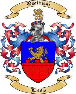 Ozolinski Family Crest from Lativa