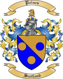 Paines Family Crest from Scotland
