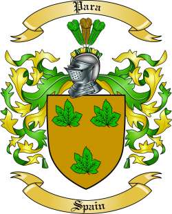 Para Family Crest from Spain