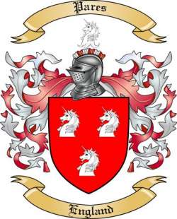 Pares Family Crest from England