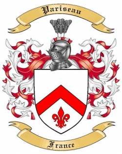 Pariseau Family Crest from France