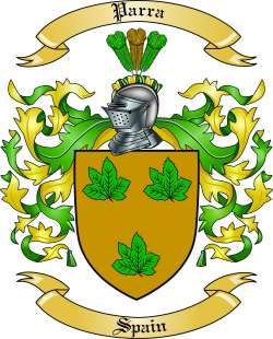 Parra Family Crest from Spain