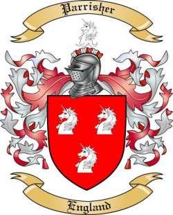 Parrisher Family Crest from England
