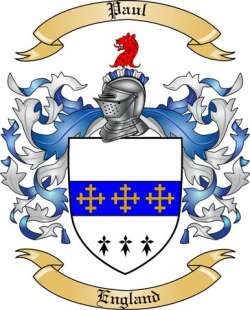 Paul Family Crest from England