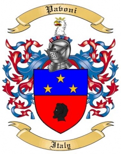 Pavoni Family Crest from Italy