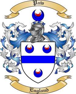 Paw Family Crest from England