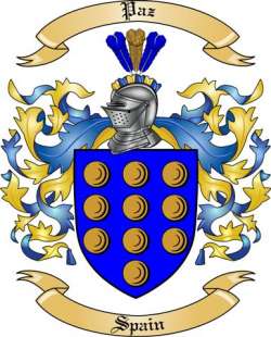 Paz Family Crest from Spain