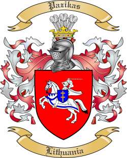 Pazikas Family Crest from Lithuania