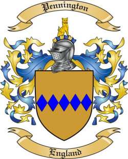 Pennington Family Crest from England
