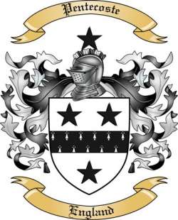 Pentecoste Family Crest from England