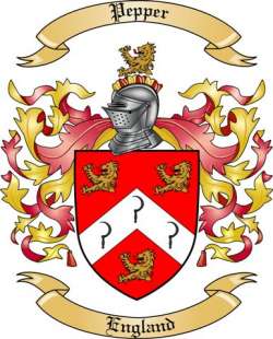 Pepper Family Crest from England