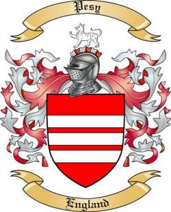Pesy Family Crest from England