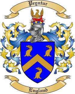 Peyntur Family Crest from England