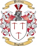 Pickless Family Crest from England