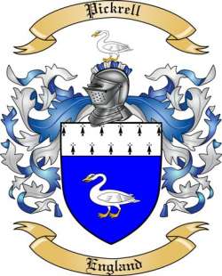 Pickrell Family Crest from England