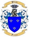 Pilett Family Crest from France