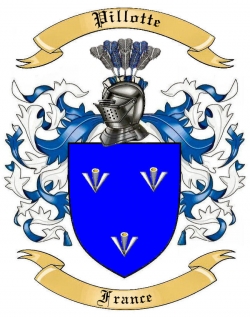 Pillotte Family Crest from France