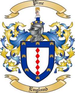 Pinc Family Crest from England