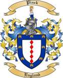 Pinck Family Crest from England