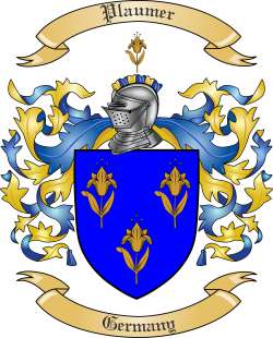 Plaumer Family Crest from Germany