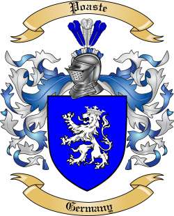 Poaste Family Crest from Germany