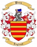 Pons Family Crest from England
