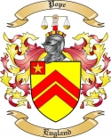 Pope Family Crest from England