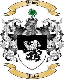 Powell Family Crest from Wales