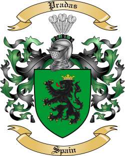 Pradas Family Crest from Spain