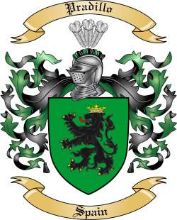 Pradillo Family Crest from Spain
