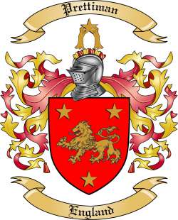 Prettiman Family Crest from England
