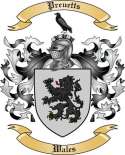 Preuetts Family Crest from Wales