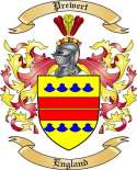 Prewert Family Crest from England