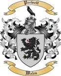 Prewett Family Crest from Wales