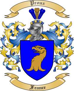 Proux Family Crest from France2