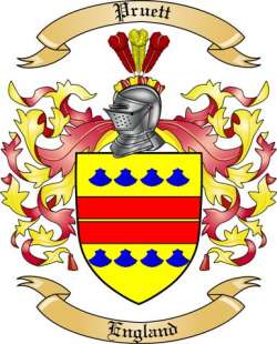 Pruett Family Crest from England