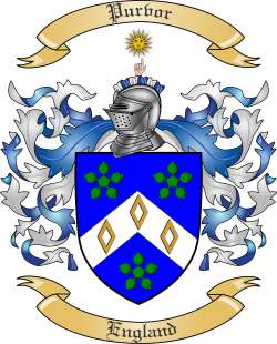 Purvor Family Crest from England