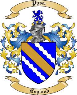 Pyser Family Crest from England