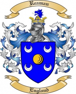 Reaman Family Crest from England
