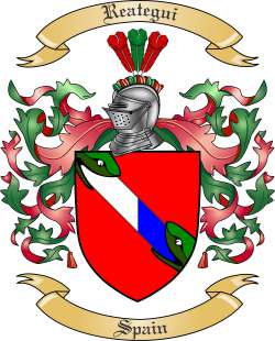 Reategui Family Crest from Spain
